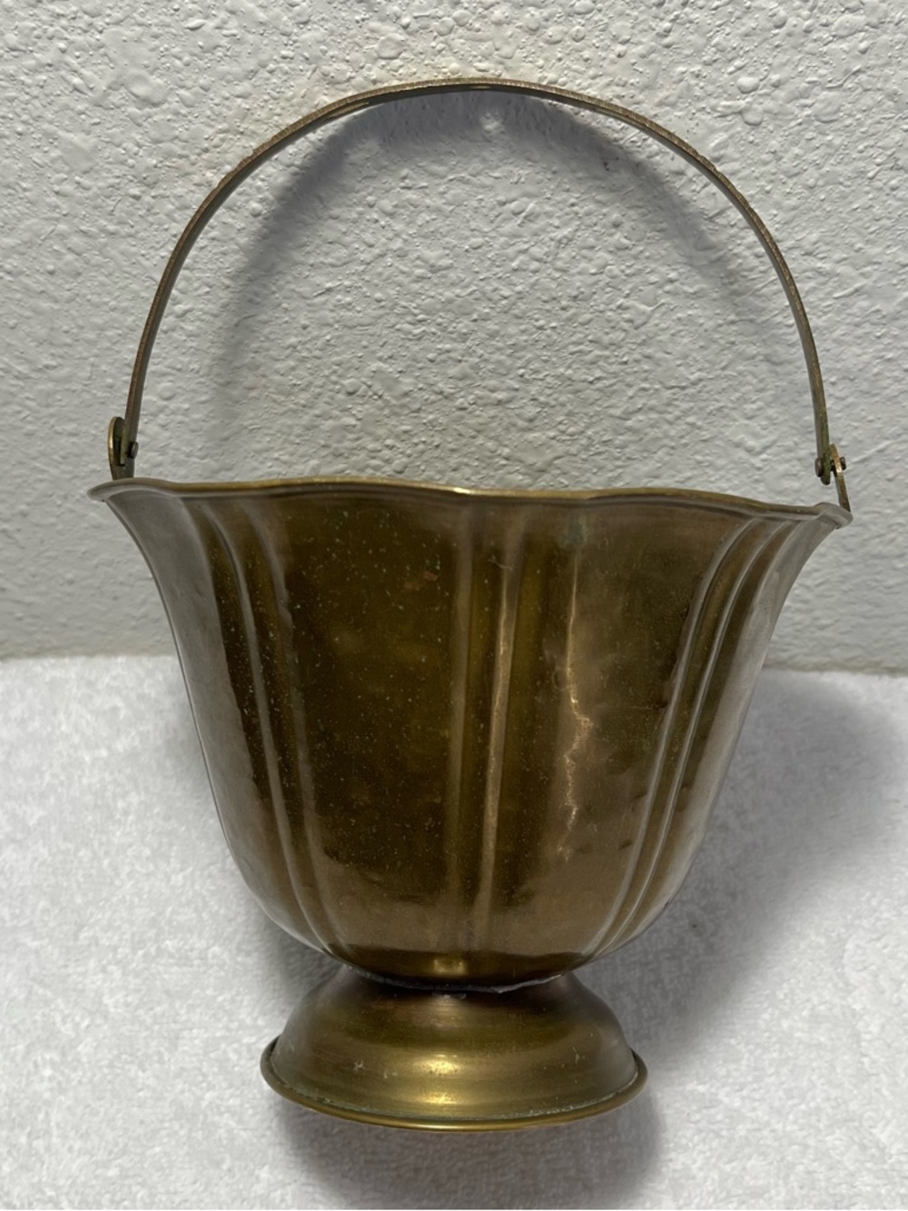 Antique Brass Decorative Basket with Handle. Send me your best offer.